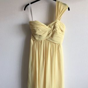 Bridesmaid Dress  Yellow One-Shoulder 